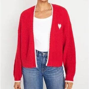 Old Navy Open-Front Cardigan Sweater in Red